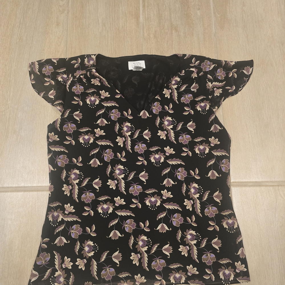 LOFT Pink Fitted Cap Sleeve Blouse
